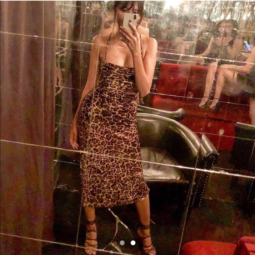 Leopard slip dress